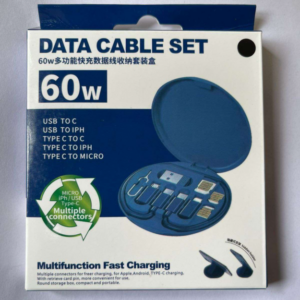 60W USB Fast Charging Travel Data Cable Set
